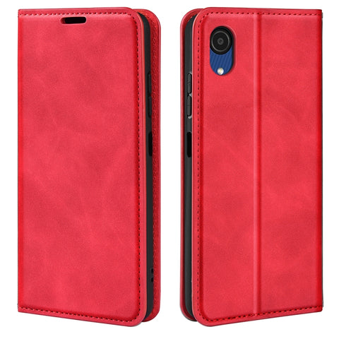 For Samsung Galaxy A03 Core Retro-skin Magnetic Leather Case, Black, Grey, Dark Blue, Pink, Red