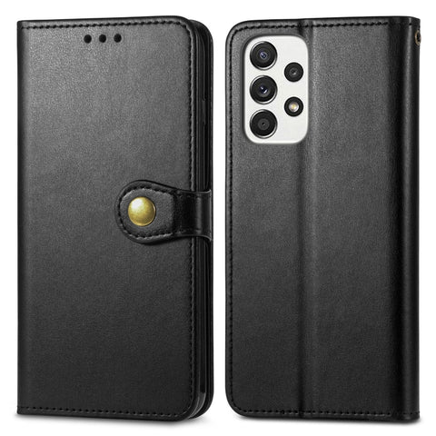Solid Color Leather Buckle Phone Case, For Samsung Galaxy A33 5G