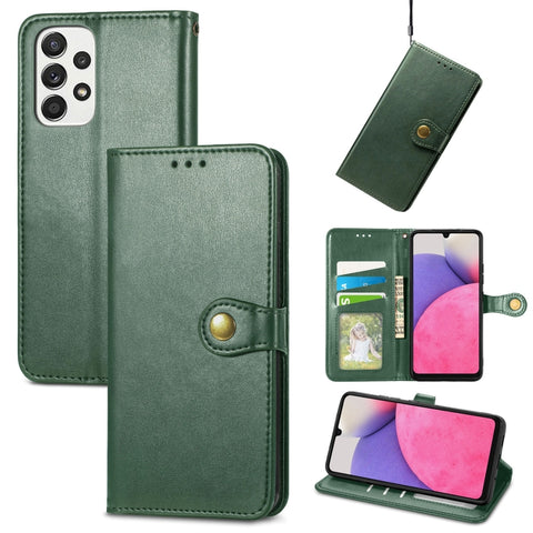Solid Color Leather Buckle Phone Case, For Samsung Galaxy A33 5G
