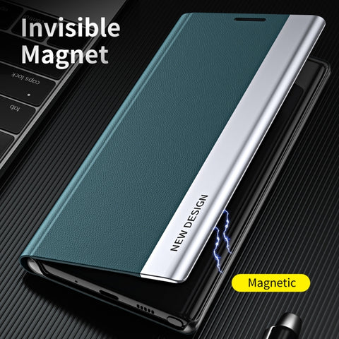 Side Electroplated Magnetic Flip Leather Case with Holder, For Samsung Galaxy A33 5G, For Samsung Galaxy A53 5G, For Samsung Galaxy A73 5G
