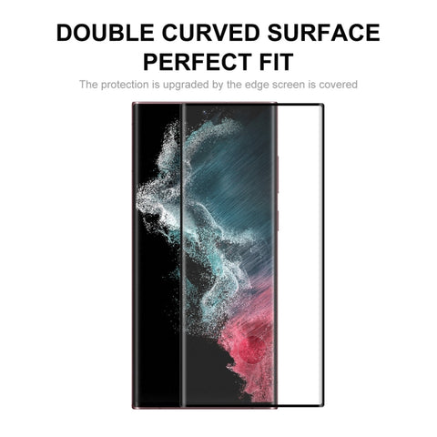 For Samsung Galaxy S22 Ultra ENKAY 3D Curved Full Heat Bending Tempered Glass Film, Open Hole Unlocking Version, 1pc, 2pcs, 5pcs
