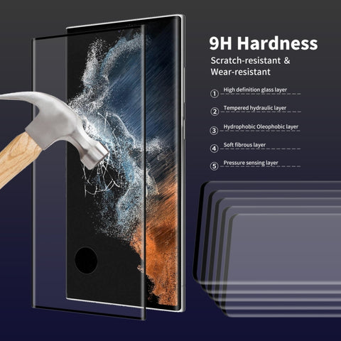 For Samsung Galaxy S22 Ultra ENKAY 3D Curved Full Heat Bending Tempered Glass Film, Open Hole Unlocking Version, 1pc, 2pcs, 5pcs