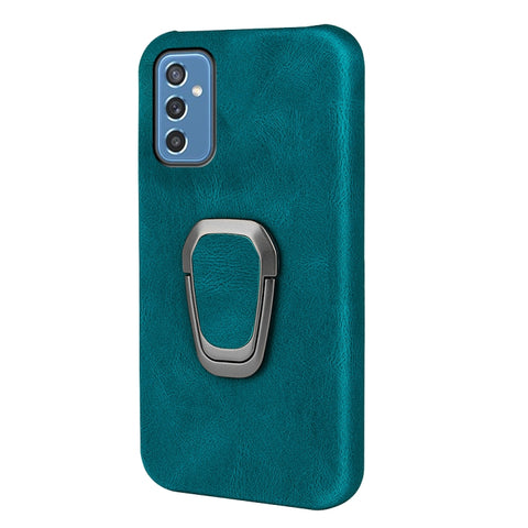 Ring Holder PU Phone Case For Samsung Galaxy M52 5G, Black, Red, Blue, Dark Green, Mint Green, Cyan, Purple