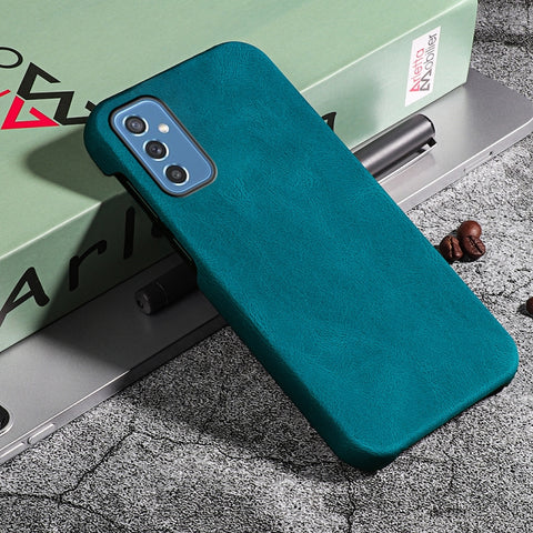 Ring Holder PU Phone Case For Samsung Galaxy M52 5G, Black, Red, Blue, Dark Green, Mint Green, Cyan, Purple