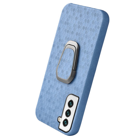 For Samsung Galaxy S22 5G Ring Holder Honeycomb PU Phone Case, For Samsung Galaxy S22 5G