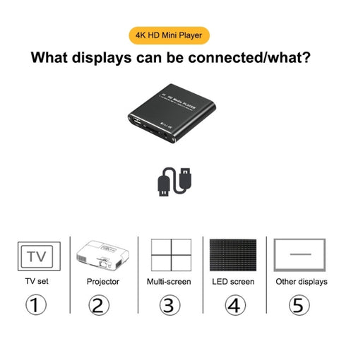 X9 HD Multimedia Player 4K Video Loop USB External Media Player AD Player