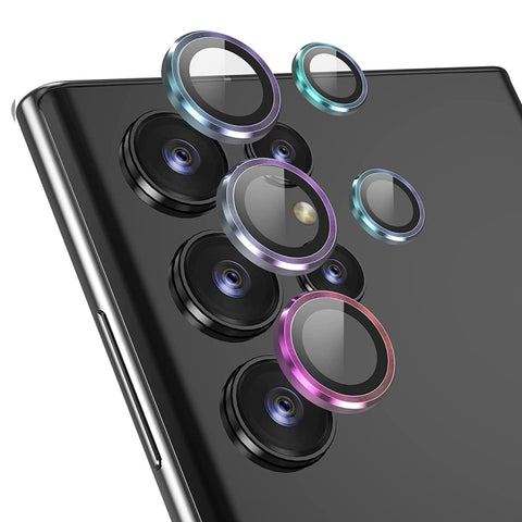 For Samsung Galaxy S22 Ultra 5G ENKAY Aluminium Alloy + Tempered Glass Camera Lens Cover
