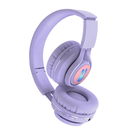 BT06C+ Children Head-mounted Cute Wireless Bluetooth Headset with Microphone & LED Light