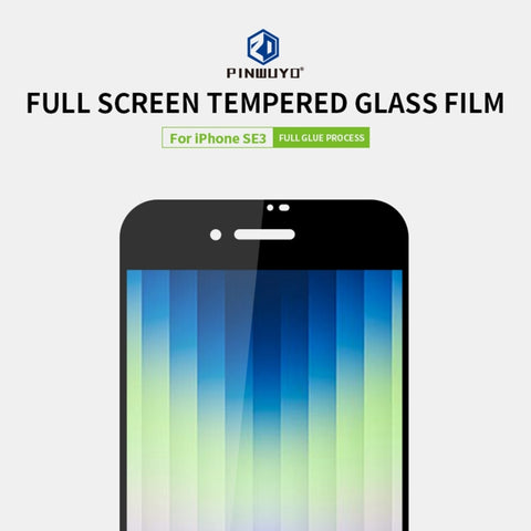 PINWUYO 9H 2.5D Full Screen Tempered Glass Film, For iPhone SE 2022