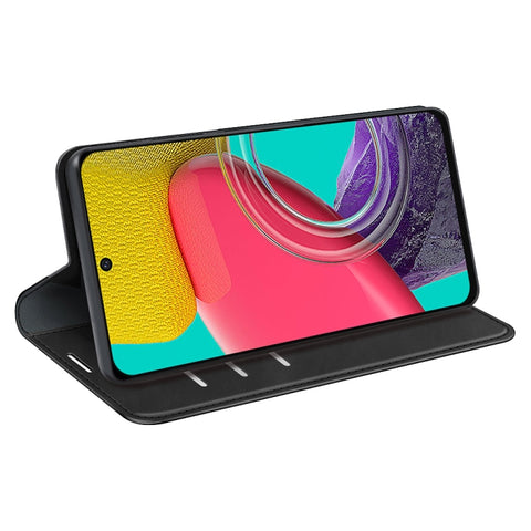 For Samsung Galaxy M53 Retro-skin Magnetic Suction Leather Phone Case, Black, Grey, Dark Blue, Pink, Red