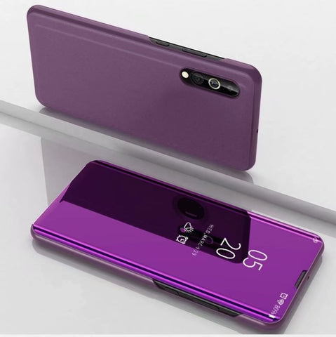 Electroplating Mirror Horizontal Flip Leather Case for Samsung A2 Core with Holder, Violet blue, Rose gold, Silver, Purple, Gold, Blue, Black