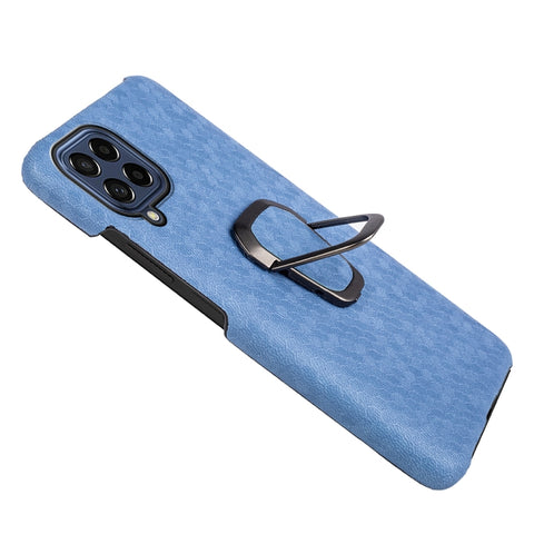For Samsung Galaxy M53 Ring Holder Honeycomb PU Skin Phone Case, For Samsung Galaxy M53