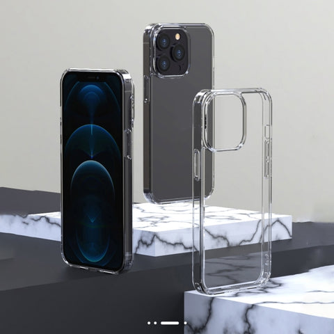 Transparent Tempered Glass TPU Phone Case, For iPhone 14, For iPhone 14 Pro, For iPhone 14 Pro Max, For iPhone 14 Plus