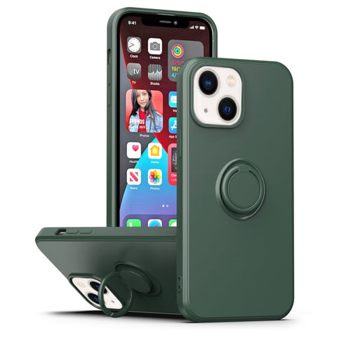 Ring Kickstand Silicone Phone Case, For iPhone 14, For iPhone 14 Pro, For iPhone 14 Pro Max