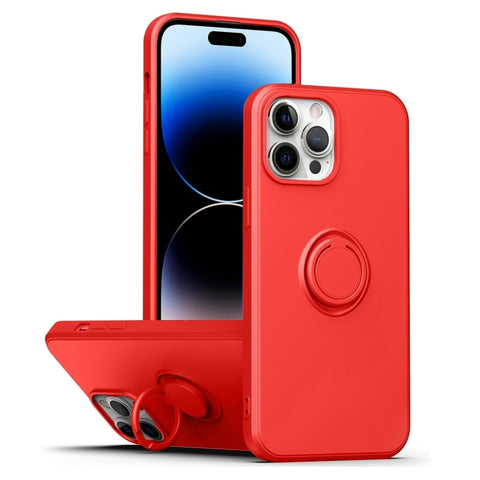 Ring Kickstand Silicone Phone Case, For iPhone 14, For iPhone 14 Pro, For iPhone 14 Pro Max