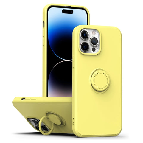 Ring Kickstand Silicone Phone Case, For iPhone 14, For iPhone 14 Pro, For iPhone 14 Pro Max