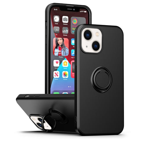 Ring Kickstand Silicone Phone Case, For iPhone 14 Plus