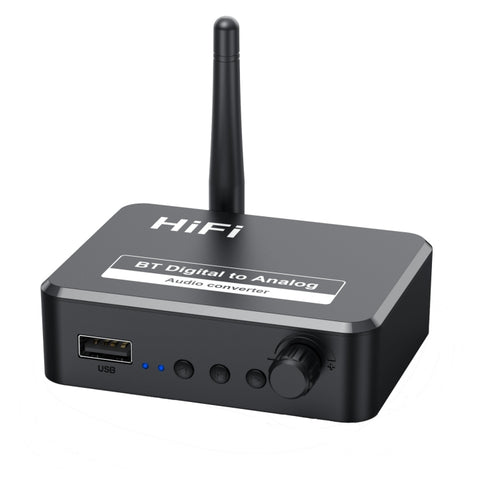 B35S Bluetooth 5.2 Music Receiver Digital to Analog Converter Supports U-disk Fiber Coaxial, B35S