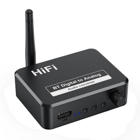 B35S Bluetooth 5.2 Music Receiver Digital to Analog Converter Supports U-disk Fiber Coaxial, B35S