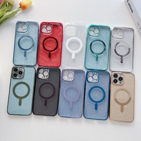 Plating Magsafe Glitter Phone Case, For iPhone 14, For iPhone 14 Pro, For iPhone14 Pro Max, For iPhone 14 Plus