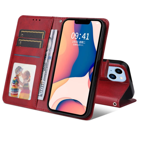 JSM Calf Texture Leather Phone Case For iPhone 14 Max, For iPhone 14 Plus