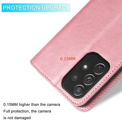 For Samsung Galaxy A73 5G JUNSUNMAY Calf Texture Leather Phone Case, For Samsung Galaxy A73 5G
