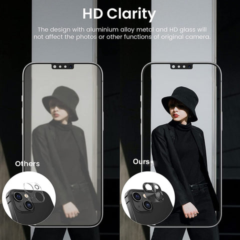 ENKAY Aluminium Alloy Tempered Glass Lens Cover Film For iPhone 14 / 14 Max, For iPhone 14 / 14 Plus