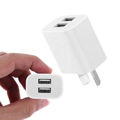 Mini Dual Port USB Charger with USB to Type-C Data Cable, AU Plug, AU Plug + Type-C Cable