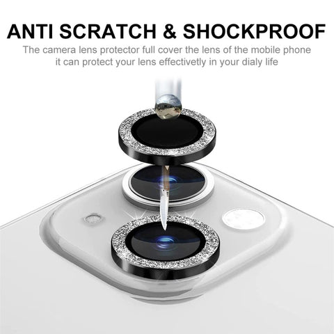 ENKAY Glitter Rear Lens Aluminium Alloy Tempered Glass Film For iPhone 13 / 13 mini, For iPhone 13