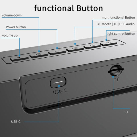 AEC BT601 RGB Light HiFi Soundbar Bluetooth Speaker Home Theater, BT601