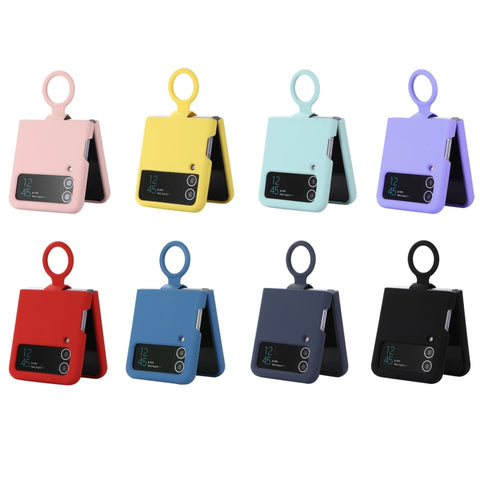 Silicone Integrated Ring Buckle Phone Case, For Samsung Galaxy Flip 4, For Samsung Galaxy Flip 3
