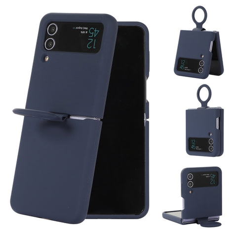 Silicone Integrated Ring Buckle Phone Case, For Samsung Galaxy Flip 4, For Samsung Galaxy Flip 3