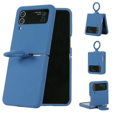 Silicone Integrated Ring Buckle Phone Case, For Samsung Galaxy Flip 4, For Samsung Galaxy Flip 3