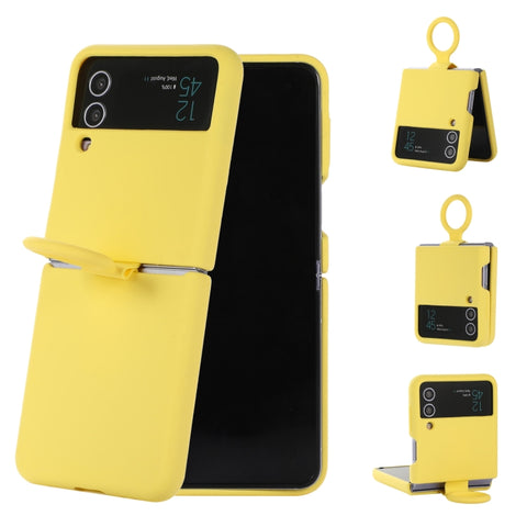 Silicone Integrated Ring Buckle Phone Case, For Samsung Galaxy Flip 4, For Samsung Galaxy Flip 3