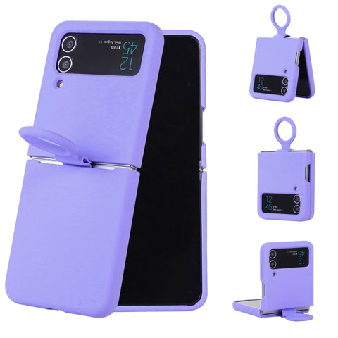 Silicone Integrated Ring Buckle Phone Case, For Samsung Galaxy Flip 4, For Samsung Galaxy Flip 3