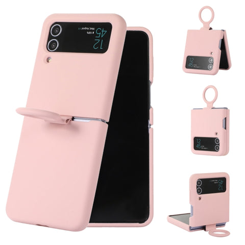 Silicone Integrated Ring Buckle Phone Case, For Samsung Galaxy Flip 4, For Samsung Galaxy Flip 3