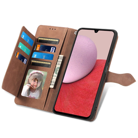 For Samsung Galaxy A14 5G Embossed Flower  Zipper Leather Phone Case, For Samsung Galaxy A14 5G