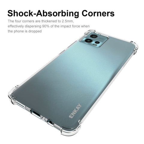 For Motorola Moto G72 4G ENKAY Transparent TPU Shockproof Phone Case