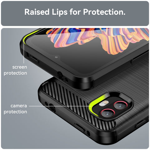 For Samsung Galaxy Xcover6 Pro Brushed Texture Carbon Fiber TPU Phone Case, For Samsung Galaxy Xcover6 Pro