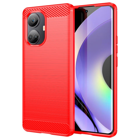 Brushed Texture Carbon Fiber TPU Phone Case, For Realme 10 Pro+