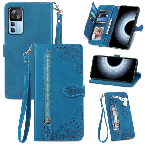 Embossed Flower Shockproof Leather Phone Case, For Xiaomi Redmi K50 Ultra