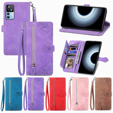 Embossed Flower Shockproof Leather Phone Case, For Xiaomi Redmi K50 Ultra