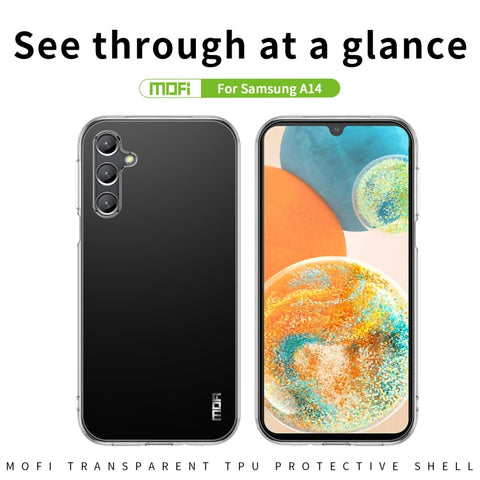 MOFI Ming series Fully Transparent Ultra-thin TPU Soft Shell All-round Protective Shell, For Samsung Galaxy A14 5G, For Samsung Galaxy A34 5G