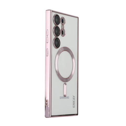 For Samsung Galaxy S23 Ultra 5G ENKAY Electroplated MagSafe Shockproof TPU Phone Case with Lens Film, For Samsung Galaxy S23 Ultra 5G