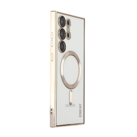 For Samsung Galaxy S23 Ultra 5G ENKAY Electroplated MagSafe Shockproof TPU Phone Case with Lens Film, For Samsung Galaxy S23 Ultra 5G