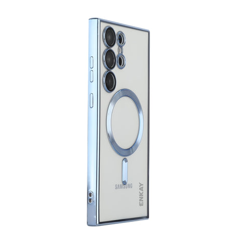 For Samsung Galaxy S23 Ultra 5G ENKAY Electroplated MagSafe Shockproof TPU Phone Case with Lens Film, For Samsung Galaxy S23 Ultra 5G