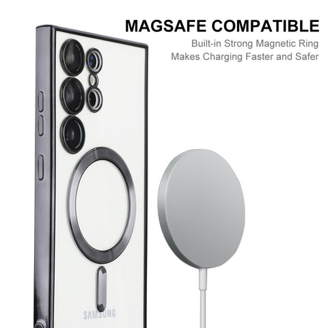 For Samsung Galaxy S23 Ultra 5G ENKAY Electroplated MagSafe Shockproof TPU Phone Case with Lens Film, For Samsung Galaxy S23 Ultra 5G