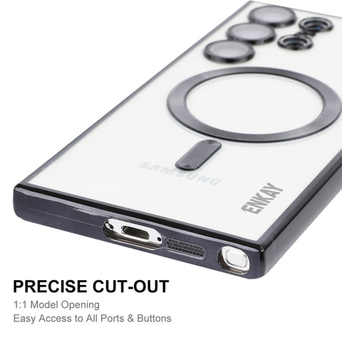 For Samsung Galaxy S23 Ultra 5G ENKAY Electroplated MagSafe Shockproof TPU Phone Case with Lens Film, For Samsung Galaxy S23 Ultra 5G