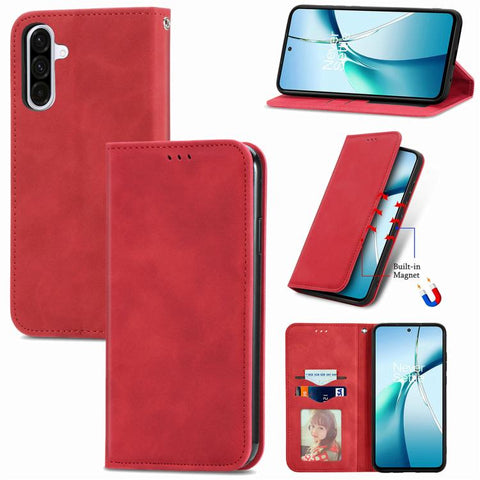 Retro Skin Feel Magnetic Leather Phone Case, For Galaxy S26 FE 5G, For Galaxy S26+ 5G, For Galaxy S26 Ultra 5G, For Galaxy S26 5G, For Galaxy A57 5G, For Galaxy A37 5G, For Galaxy A27 5G, For Galaxy S25 5G