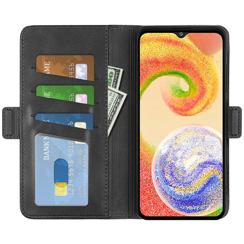 For Samsung Galaxy A04 Dual-side Magnetic Buckle Horizontal Flip Leather Phone Case, For Samsung Galaxy A04